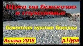 Ловля щуки в феврале. Бокоплав#на щуку#. Зимняя рыбалка на Нуре. Астана.