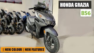 HONDA GRAZIA BS6 New Grey Colour | Price | Features | Rash Gear