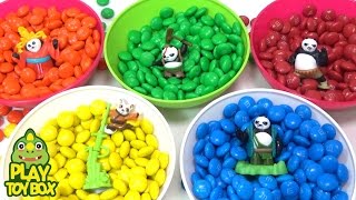 Learn Colours with Surprise Eggs and M&M Kung Fu Panda [KOR]