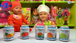 ✔ Беби Борн. Ярослава и кукла готовят мороженое. Видео для детей. Челендж!!! Угадываем вкус сока ✔