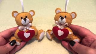 Felt Teddy Bear - DIY .. Игрушки из фетра ,Мишка из фетра