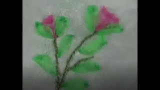 Broderie au ruban 3: bouton de fleur allongé