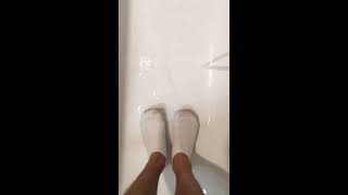 White socks challenge - day 6 - wet in the shower + feet