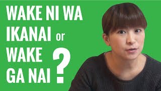 Ask a Japanese Teacher - Difference between WAKE NI WA IKANAI and WAKE GA NAI?