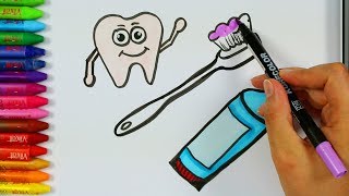 Как нарисовать зубную щетку ? | Раскраски для зубных щеток | Раскраски | Как рисовать и цвет