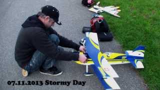 RC Biplane Devil Pitts stormy Weather flight Video NR.600
