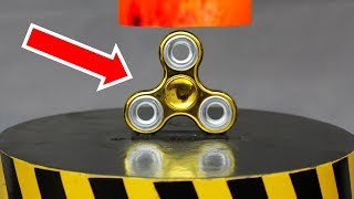 EXPERIMENT Glowing 1000 degree HYDRAULIC PRESS 100 TON vs FIDGET SPINNER TOY (64,524 RPM)