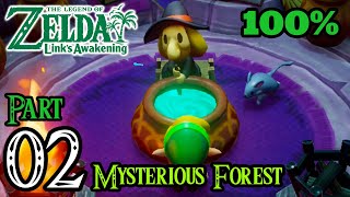 Zelda Link's Awakening Walkthrough 100% Switch -  Part 2 - Mysterious Forest | Magic Powder