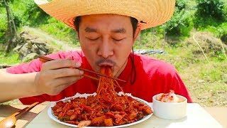 후루룩! 빨간잡채 먹방! japchae Mukbang eating show(spicy noodles)