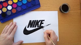 How to draw the Nike logo - Logo drawing