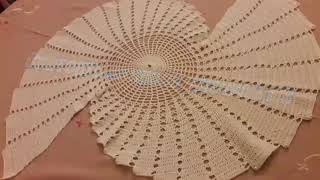 Скатерть-салфетка спираль крючком Мастер класс  Spiral Centro caminho de mesa em croche