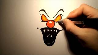 How to draw an Evil Clown (Easy)