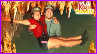 Underground Mexico Cave Adventure! Water Slides and Zipline!