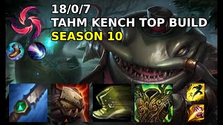 HAIL OF BLADES TAHM KENCH TOP IS OP!!!!! | KDA 18/0/7 | LEAGUE OF LEGENDS | RANK MATCH