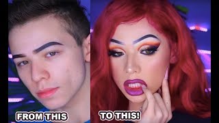 FALL GLAM : Make Up Tutorial : Boy To Girl transformation
