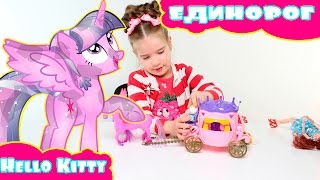 Карета Barbie единорог - Алина Hello Kitty обзор игрушек для девочек