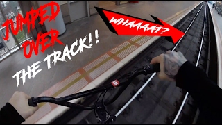*CHASED BY SECURITY* JUMPING OVER TRAIN TRACK!