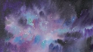 Speed drawing l Уроки рисования l Как нарисовать НОЧНОЕ ЗВЕЗДНОЕ НЕБО | Art School