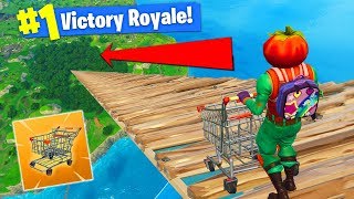 RIDING CART From *MAX HEIGHT* In Fortnite Battle Royale!