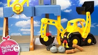 Экскаватор-погрузчик и диспетчерская вышка Игрушка с уникальной технологией MAGFORCE Магниты