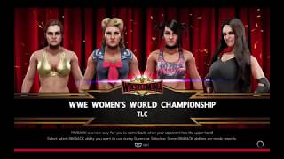WWE 2K19 Princess Stephanie VS Dakota,Maria,Lacey Fatal 4-Way TLC Match WWE Women's World Title