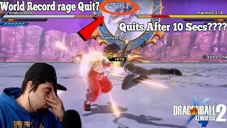 Xenoverse 2 World Record Rage Quit?? Worlds Fastest Rage Quits Ever On Dragon Ball Xenoverse 2!