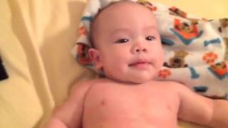 Anh mới tắm xong