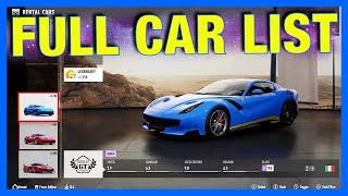 Forza Motorsport 7 : FULL CAR LIST + DLC CARS + FORZA EDITION CARS!!!