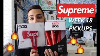 UNBOXING THE SUPREME SOG HAND AXE | SUPREME SS18 WEEK 18 PICKUPS