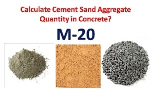 Cement Sand Aggregate Quantity in Concrete  M-20