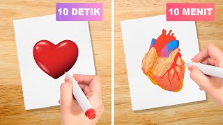 KIAT MENGGAMBAR KEREN UNTUK SEKOLAH SENI || Tantangan Siapa yang Lebih Jago Gambar oleh 123 Go Like!