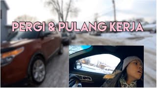 PERGI KERJA DAN PULANG KERJA | SUASANA JALAN RAYA DI AMERIKA MUSIM SALJU VLOG