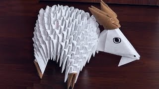 Модульное оригами коза (козочка, козел) схема сборки