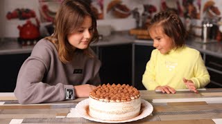 Tiramisu. Italian multi-layered dessert. Cooking at home