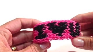 Браслет I LOVE U, из резиночек rainbow loom, I love you bracelet, урок 21