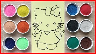 Đồ chơi trẻ em TÔ MÀU TRANH CÁT mèo HELLO KITTY thiên thần - Colored Sand Painting (Chim Xinh)