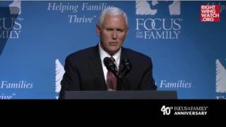 RWW News: Mike Pence Boasts Of Trump's Anti-Choice Accomplishments To Focus On The Family