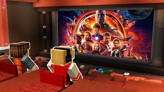 FOMOS AO CINEMA ASSISTIR O NOVO FILME DOS VINGADORES DENTRO DO MINECRAFT !