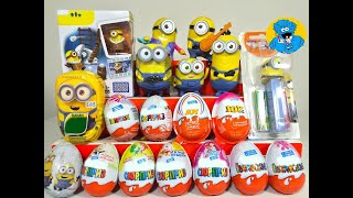 15 Киндер Сюрпризов,Unboxing Kinder Surprise Миньоны,Маша и Медведь,Barbie,Disney Princess,Фиксики
