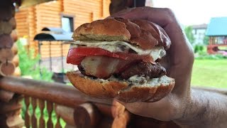 Как приготовить грибной бургер с беконом/ How to make mushroom burger with bacon