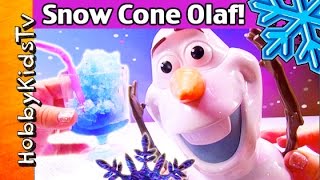 OLAF Makes Snow Cones Raspberry Strawberry HobbyMema helps Review! by HobbyKidsTV