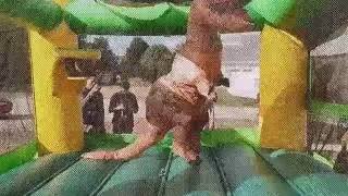 T Rex Costume in Bounce House