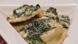 Raviolis de queso ricotta y espinaca