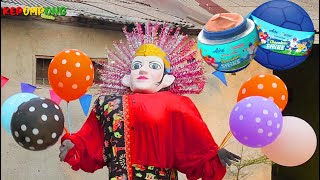 ONDEL ONDEL bagi ES KRIM BOLA di dalam BALON!! - KEPOMPONG BALON - ONDEL ONDEL