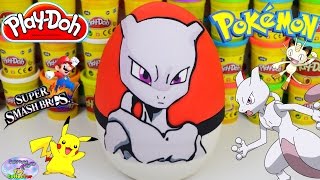 POKEMON MEWTWO Play Doh Surprise Egg with My Little Pony and Mario SETC