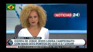 Jornal português destaca a goleada do Flamengo contra o Corinthians.