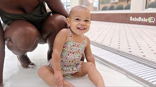 REAGAN'S FIRST SWIM LESSON