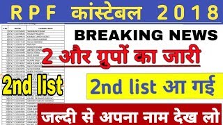 Breaking news | RPF CONSTABLE दूसरी लिस्ट जारी हो गई | rpf constable secondon merit list |