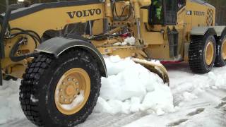 Volvo G946 väghyvel och Mählers sidovinge i Lycksele