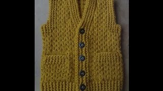 Жилет с карманами  Часть 3  Левая полочка. Vest knitting part 3